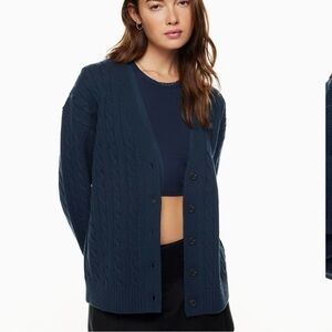 Sunday Best Navy Cable Knit Lamora Cardigan
